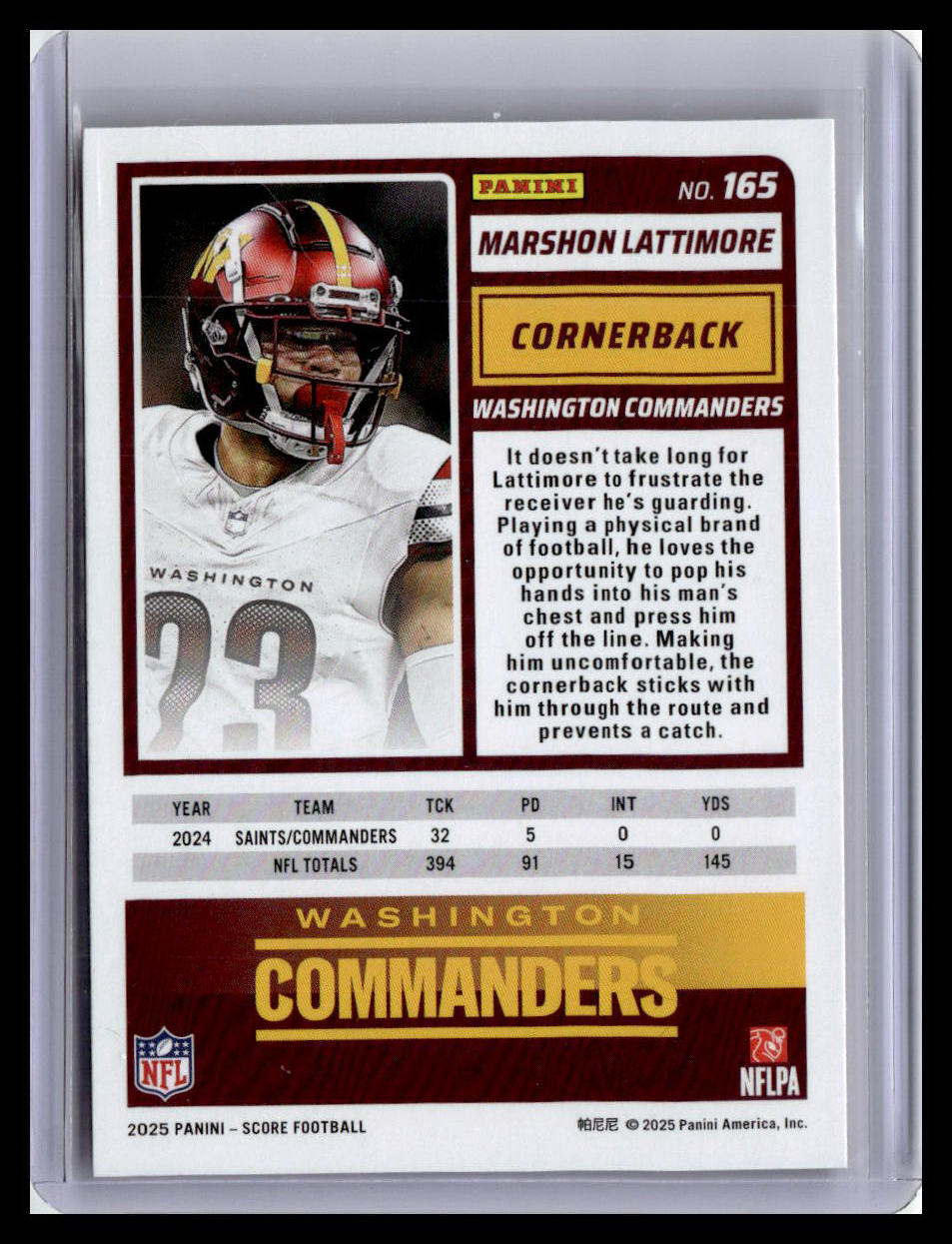 2025 Score-A-Treat #165 Marshon Lattimore