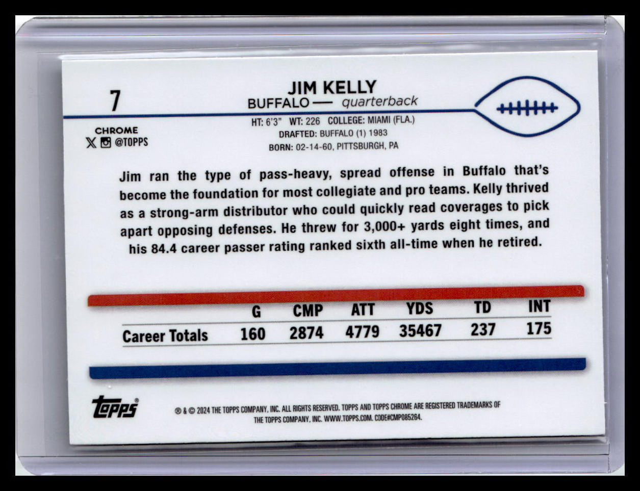 2024 Topps Chrome #7 Jim Kelly