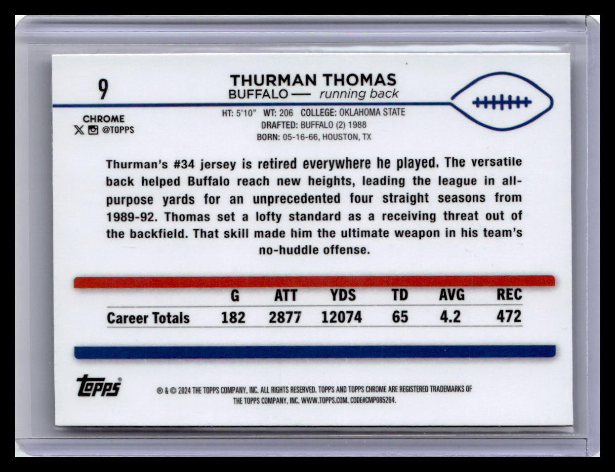 2024 Topps Chrome #9 Thurman Thomas