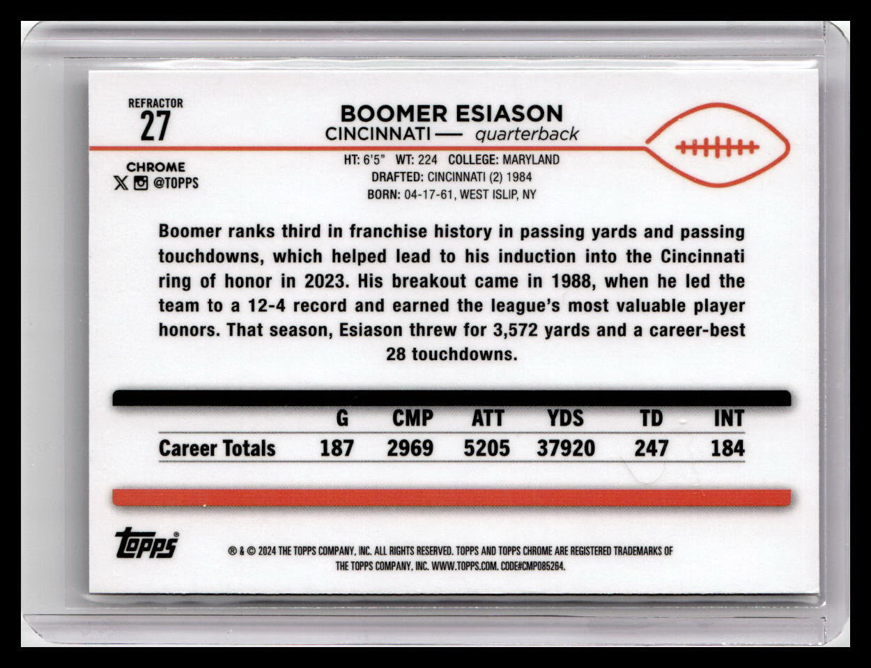 2024 Topps Chrome #27 Boomer Esiason