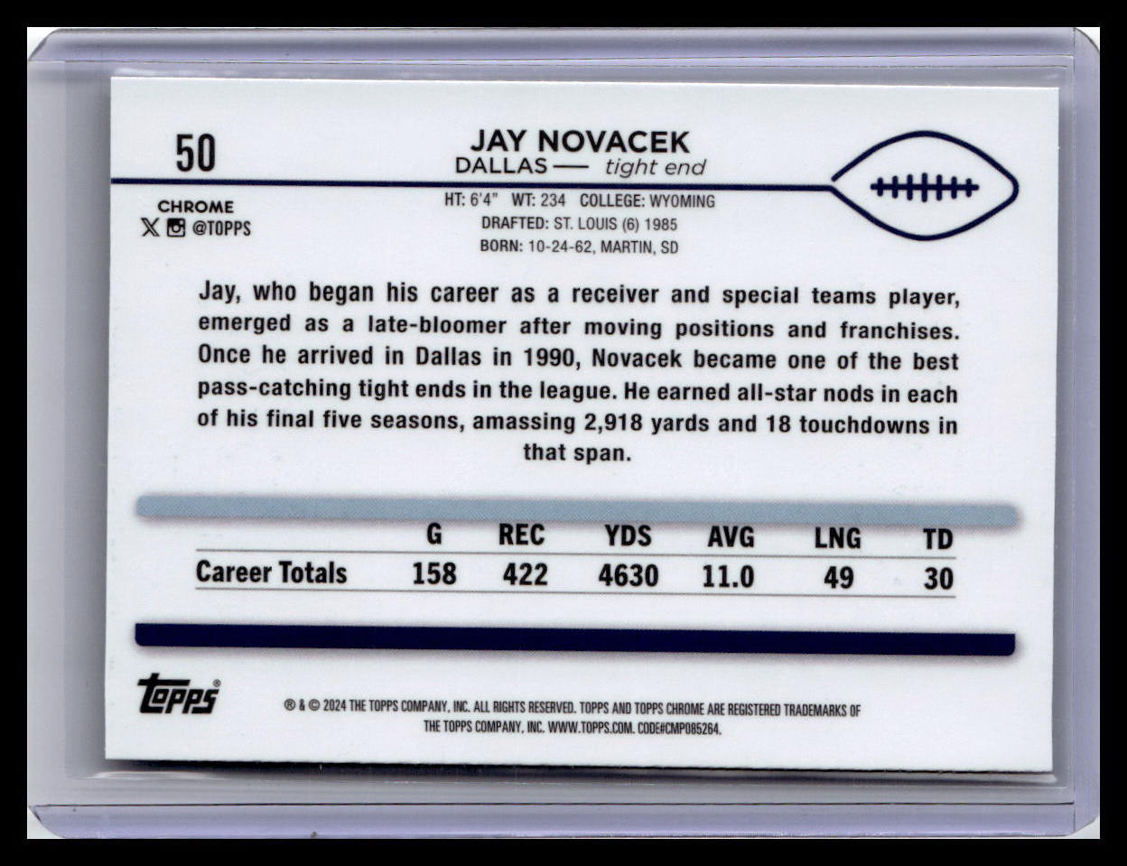 2024 Topps Chrome #50 Jay Novacek