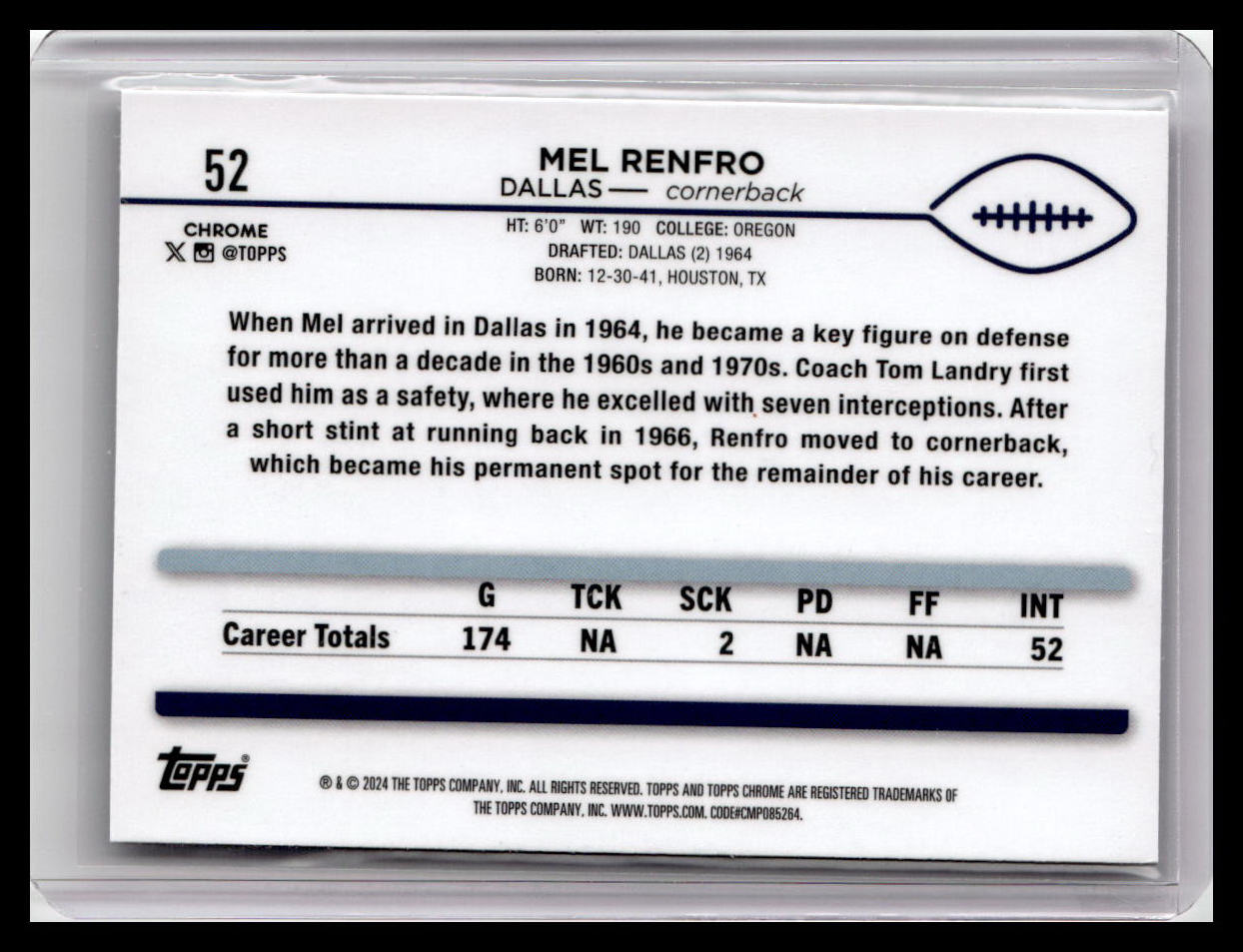 2024 Topps Chrome #52 Mel Renfro