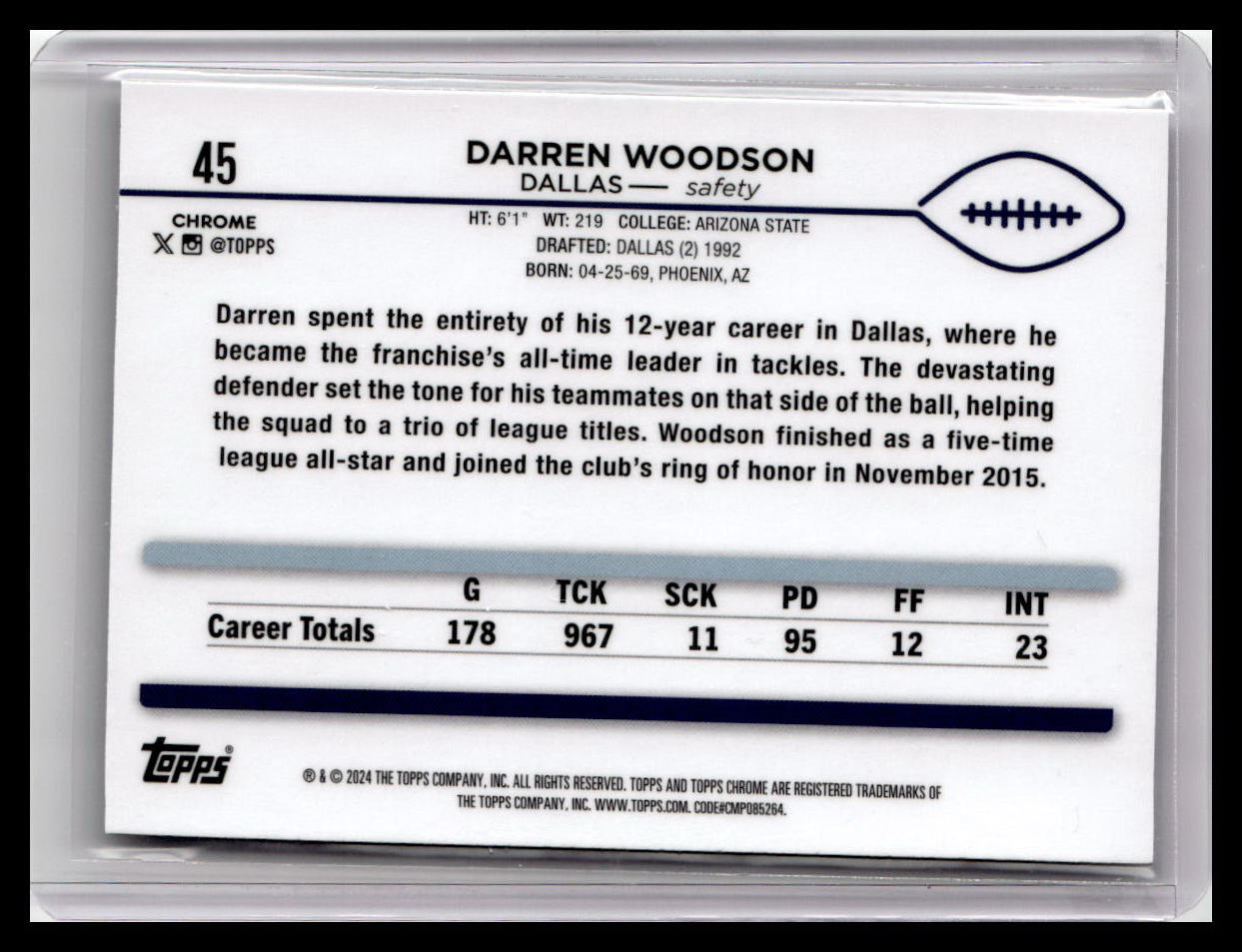 2024 Topps Chrome #45 Darren Woodson
