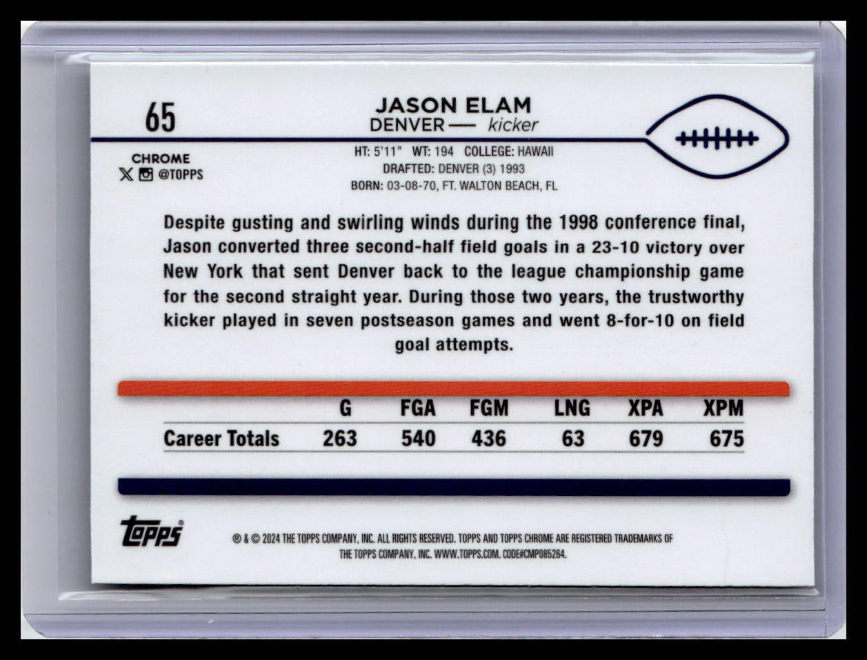 2024 Topps Chrome #65 Jason Elam