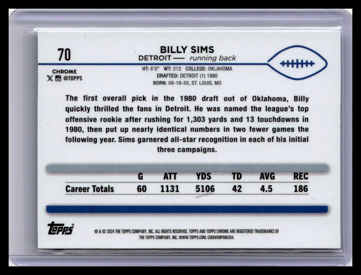 2024 Topps Chrome #70 Billy Sims