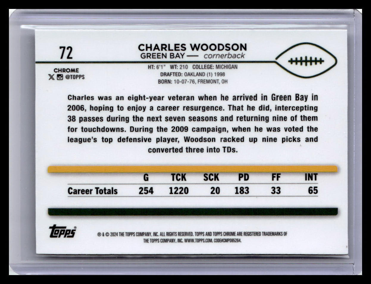 2024 Topps Chrome #72 Charles Woodson