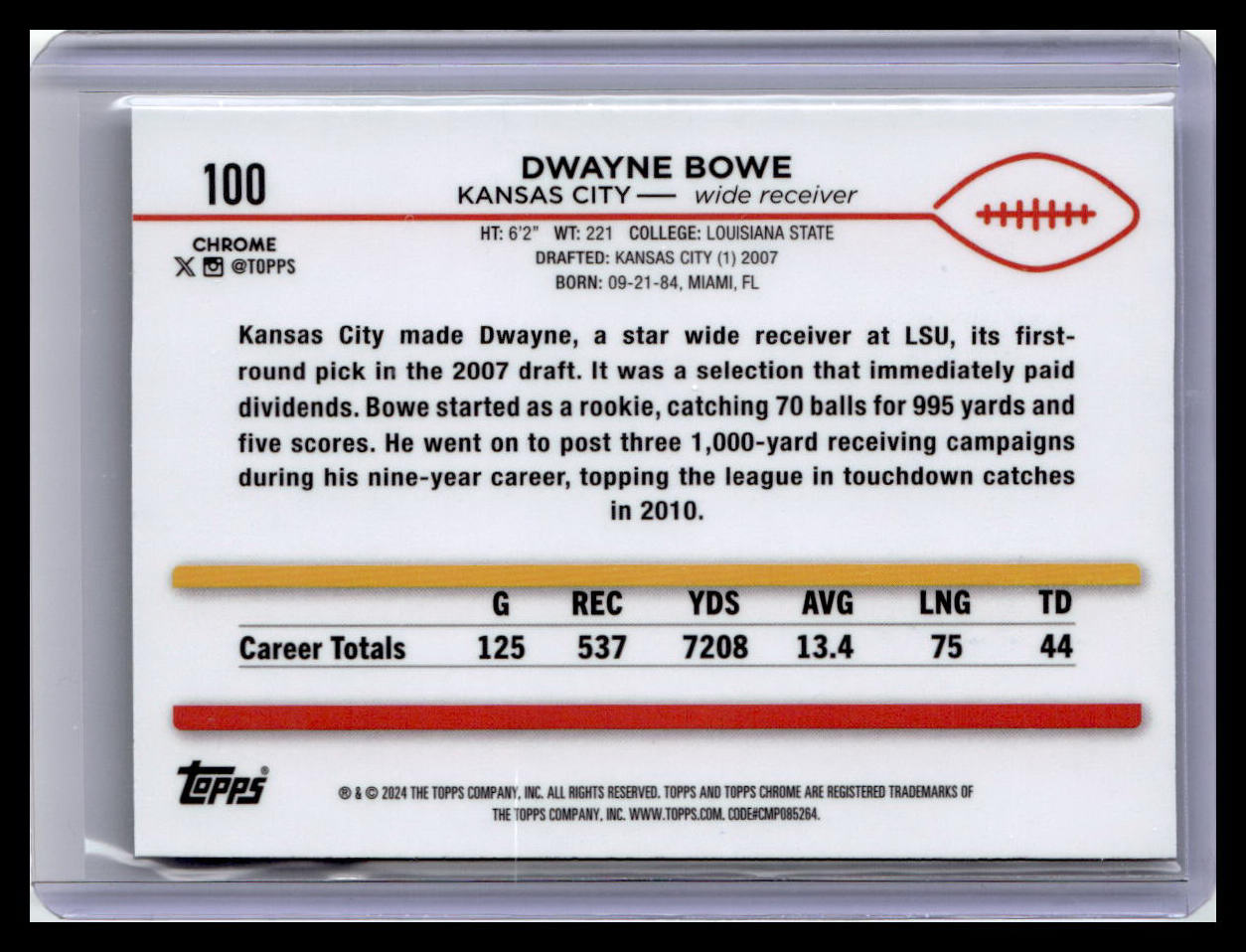 2024 Topps Chrome #100 Dwayne Bowe
