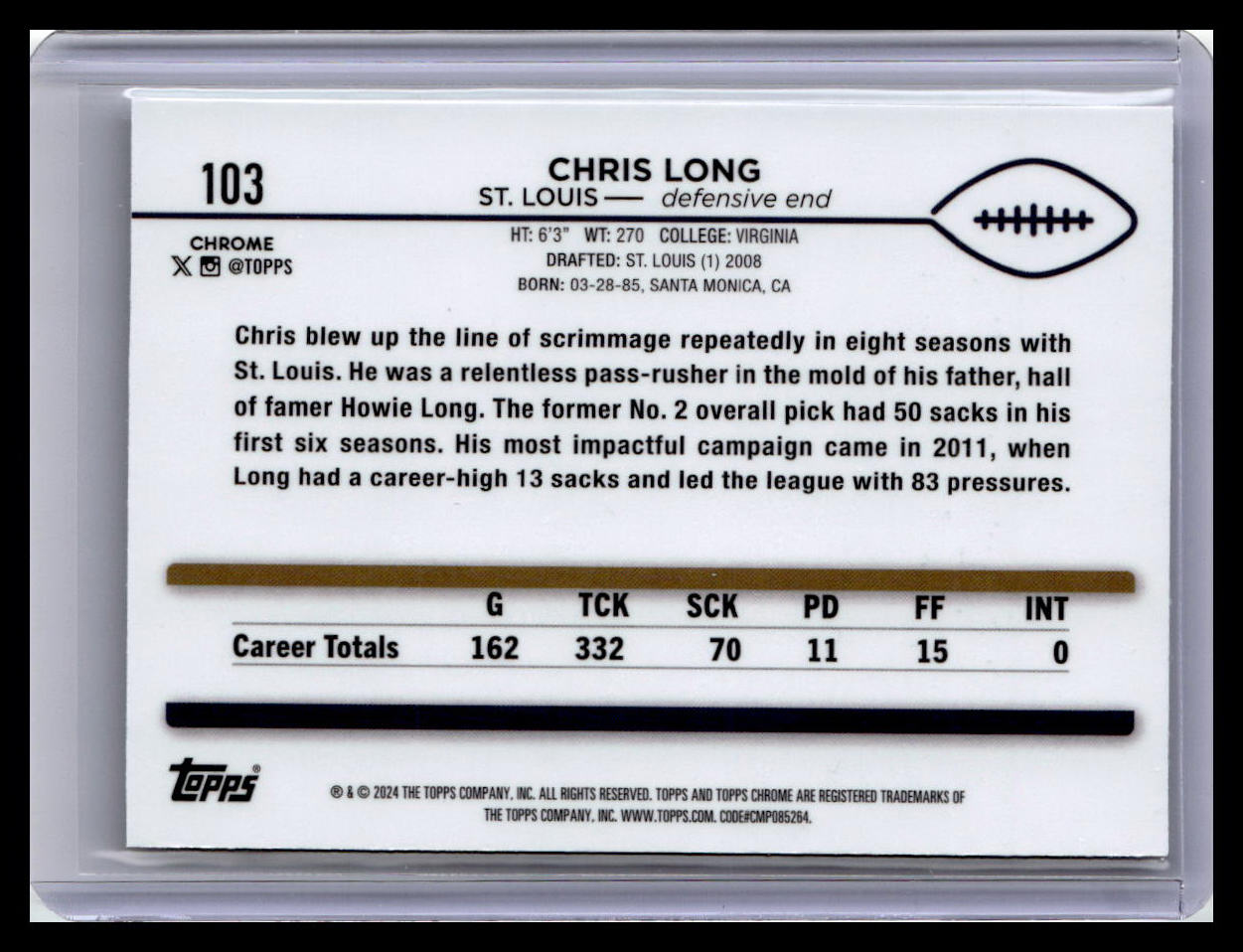 2024 Topps Chrome #103 Chris Long