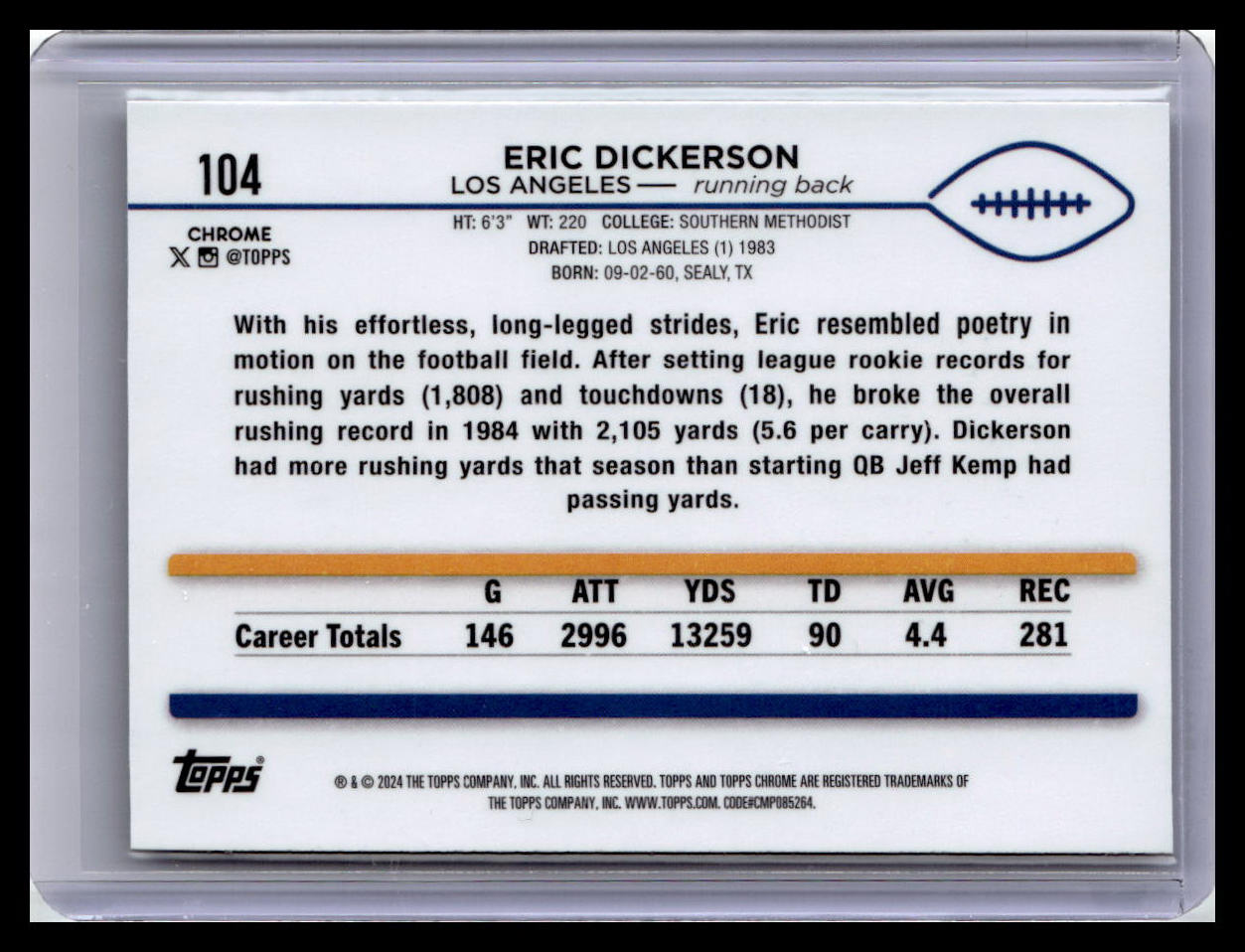 2024 Topps Chrome #104 Eric Dickerson