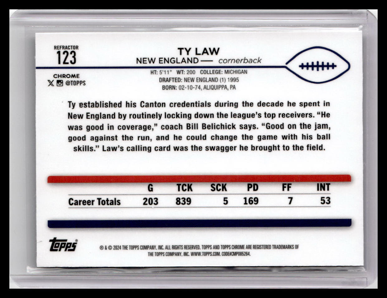 2024 Topps Chrome #123 Ty Law