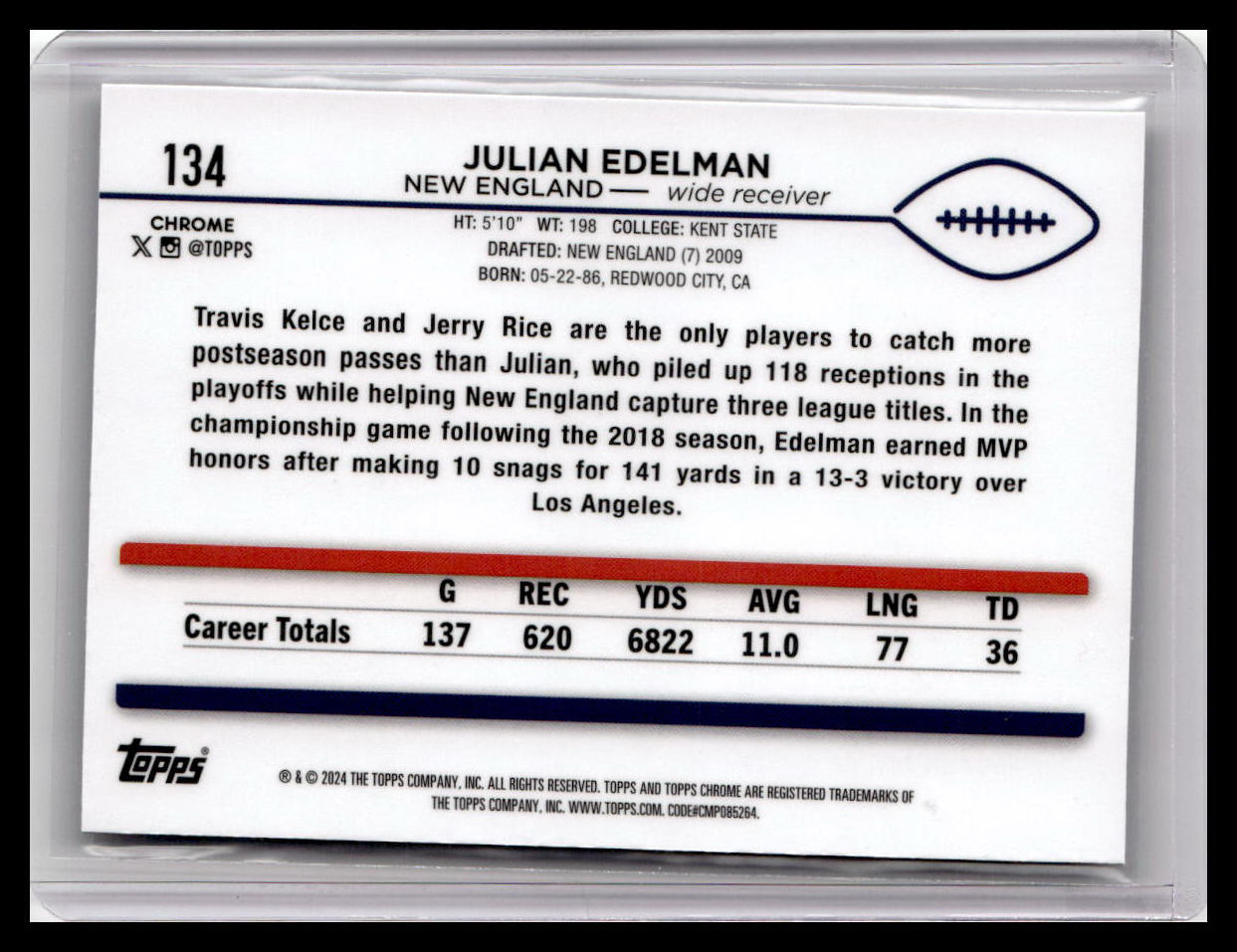 2024 Topps Chrome #134 Julian Edelman