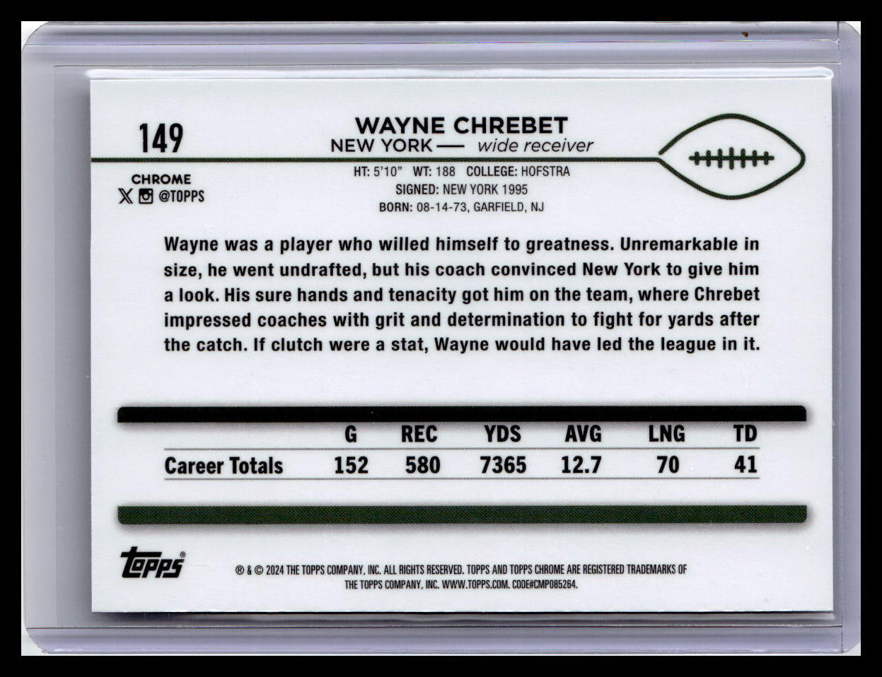 2024 Topps Chrome #149 Wayne Chrebet