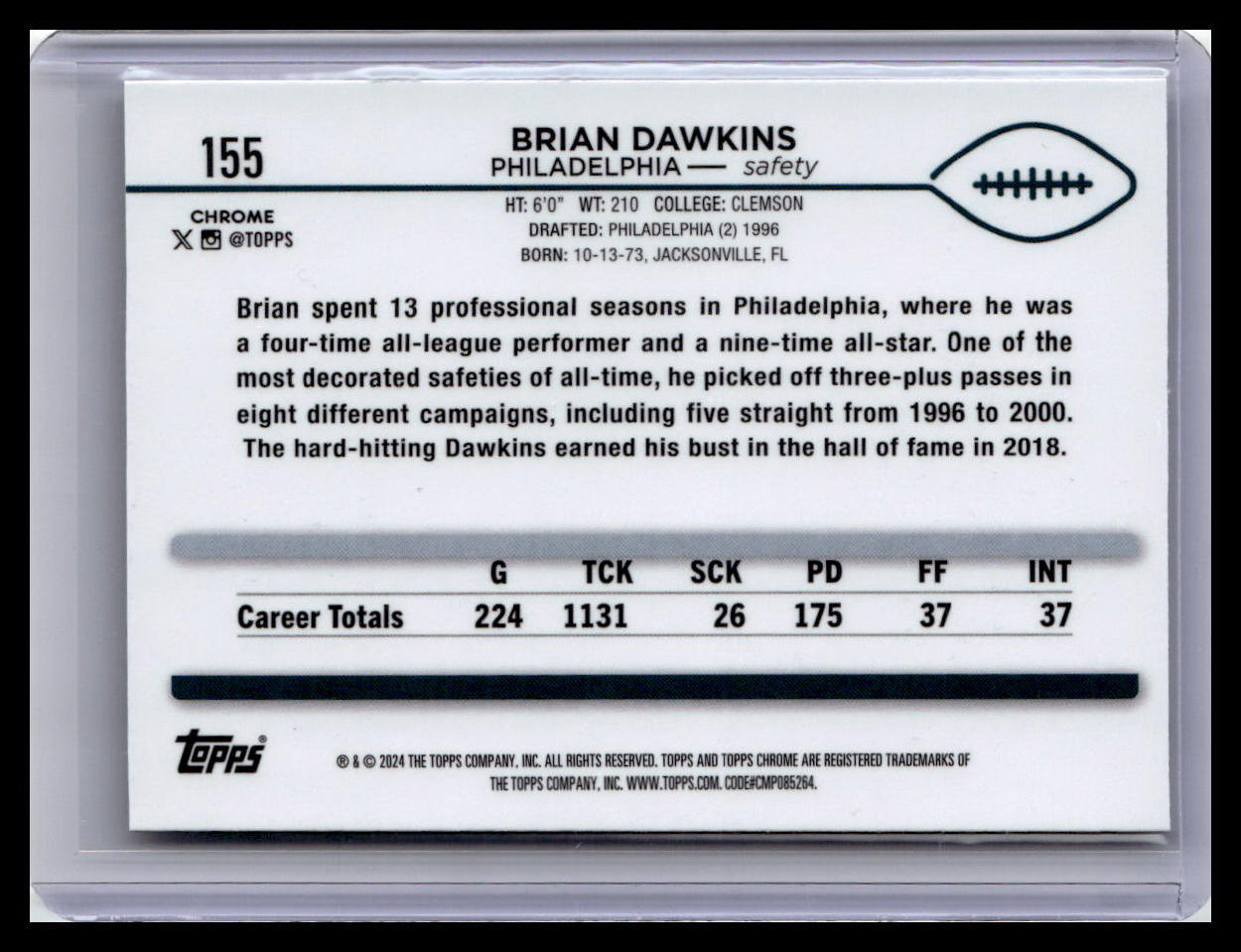 2024 Topps Chrome #155 Brian Dawkins