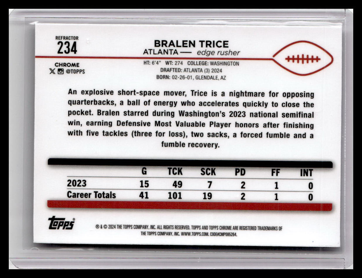 2024 Topps Chrome #234 Bralen Trice