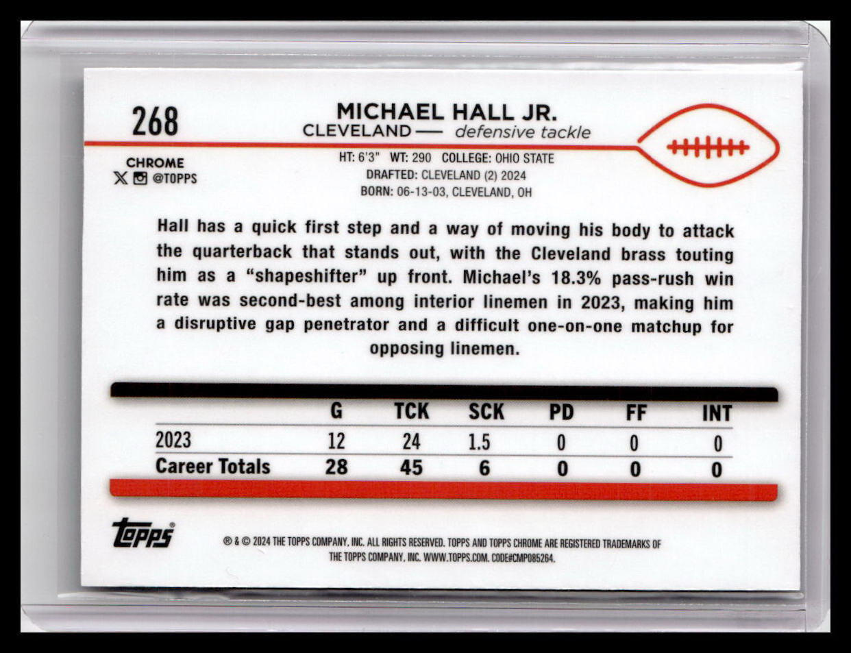 2024 Topps Chrome #268 Michael Hall Jr.