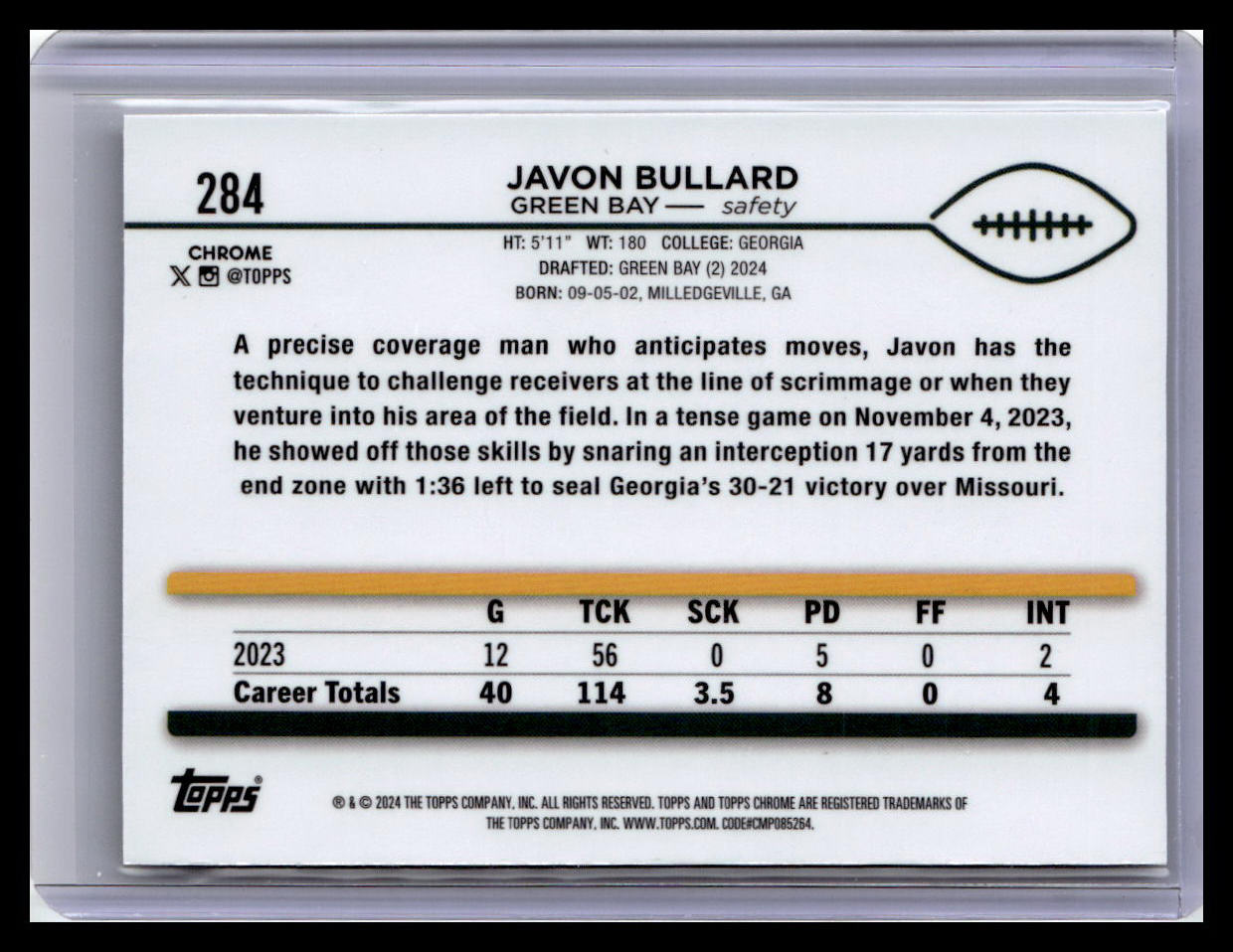 2024 Topps Chrome #284 Javon Bullard