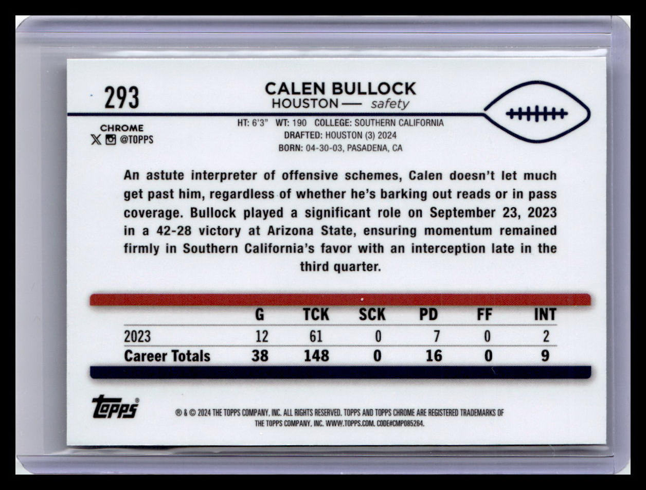 2024 Topps Chrome #293 Calen Bullock