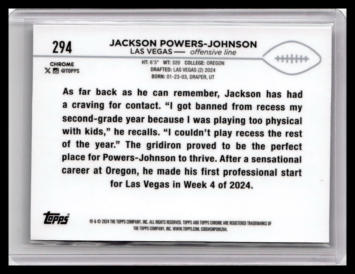 2024 Topps Chrome #294 Jackson Powers-Johnson