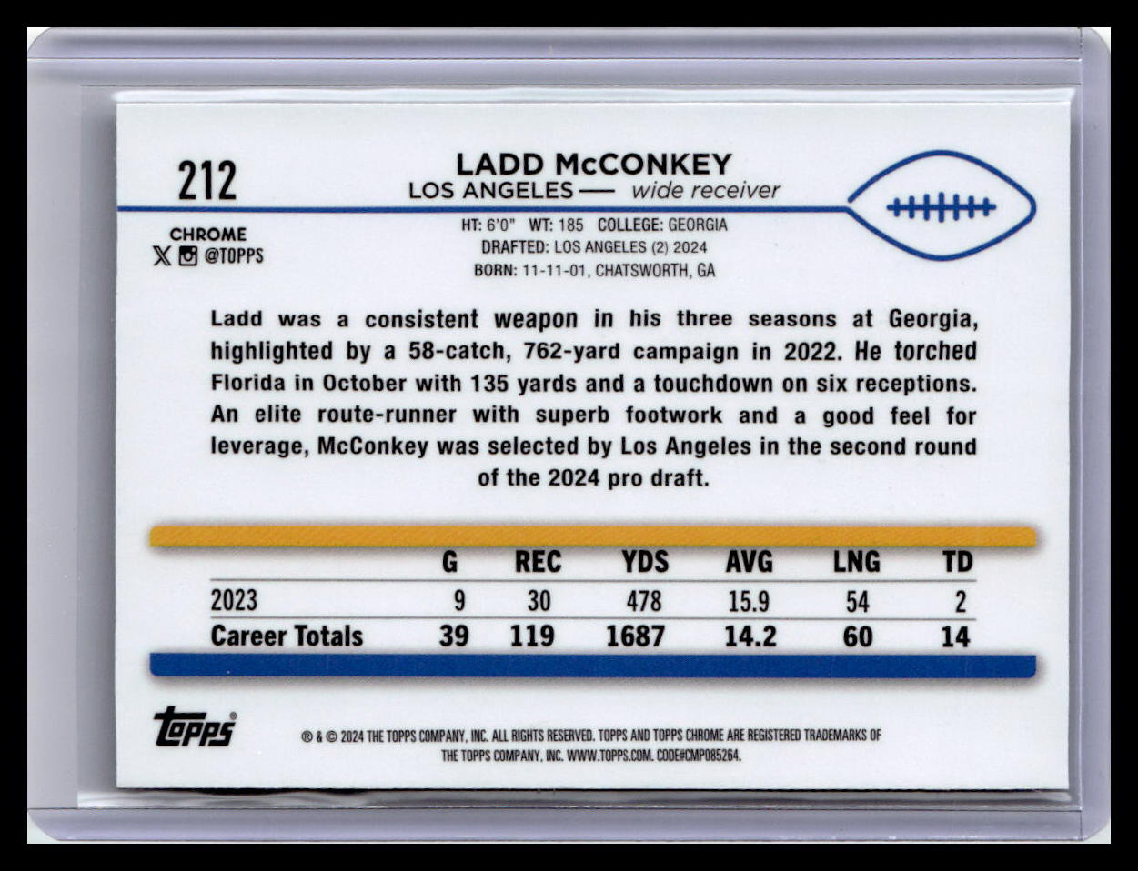 2024 Topps Chrome #212 Ladd McConkey