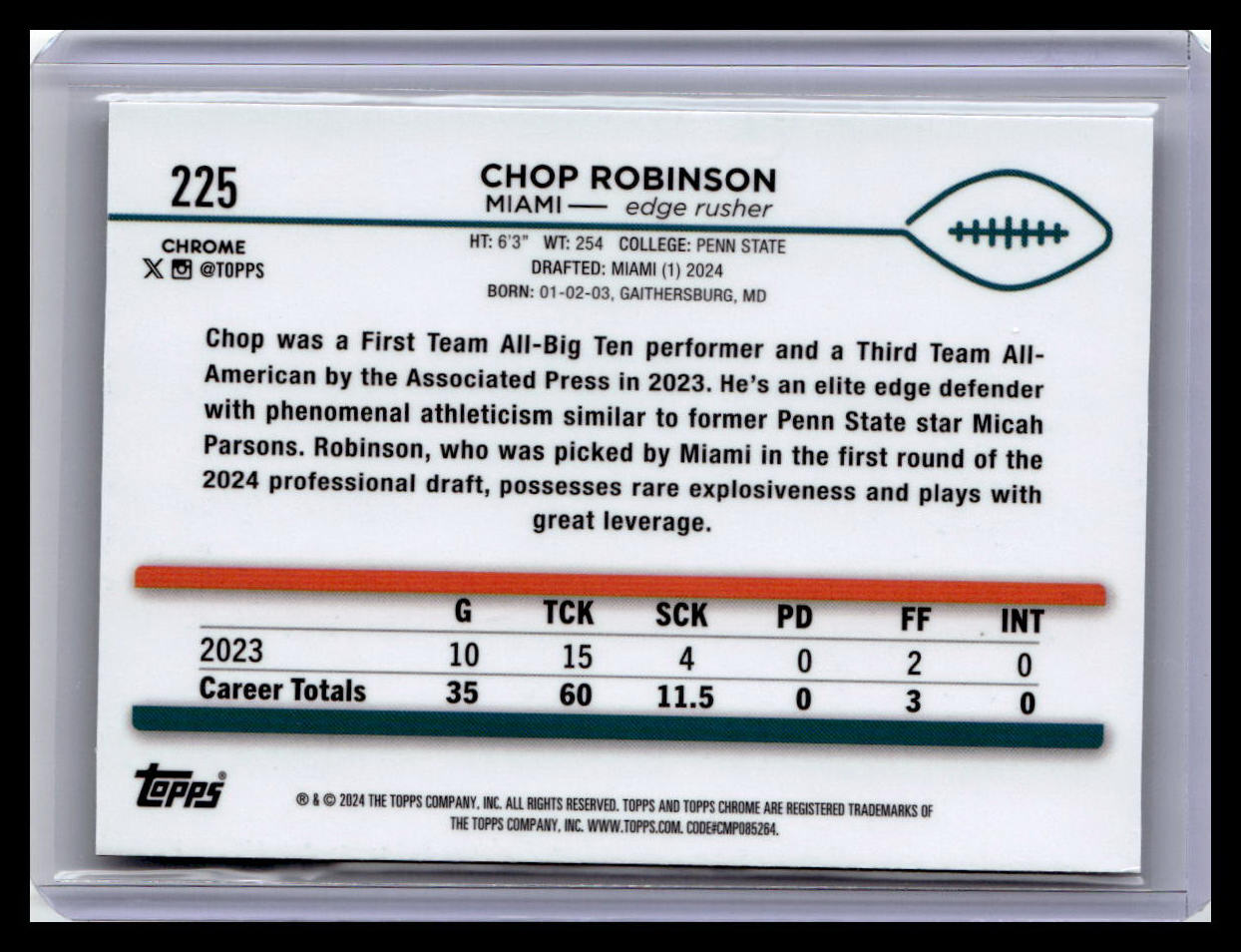 2024 Topps Chrome #225 Chop Robinson