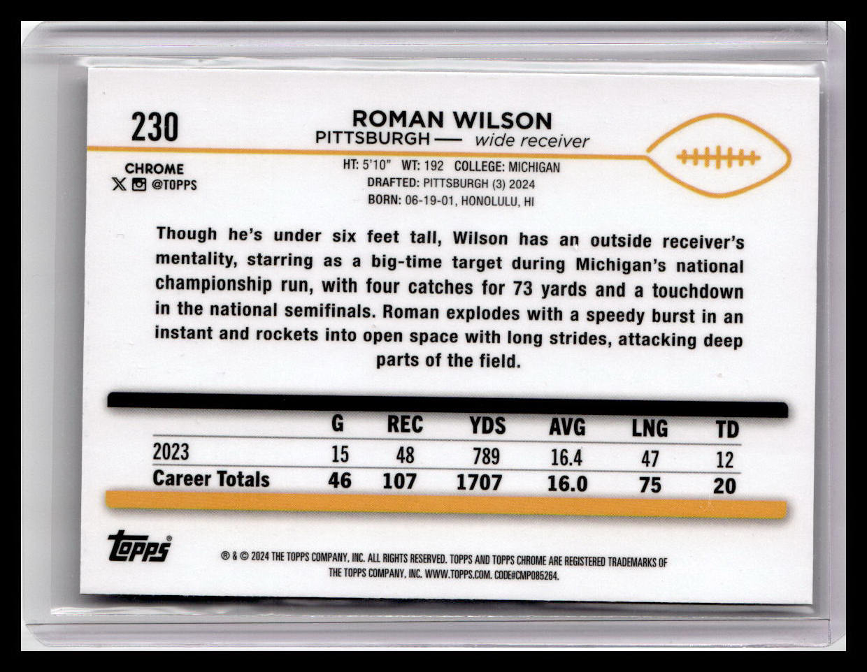 2024 Topps Chrome #230 Roman Wilson