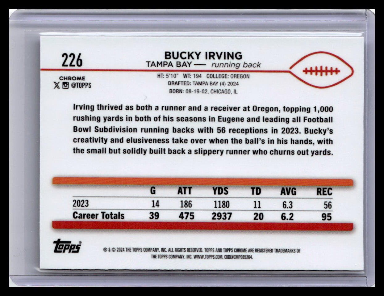 2024 Topps Chrome #226 Bucky Irving
