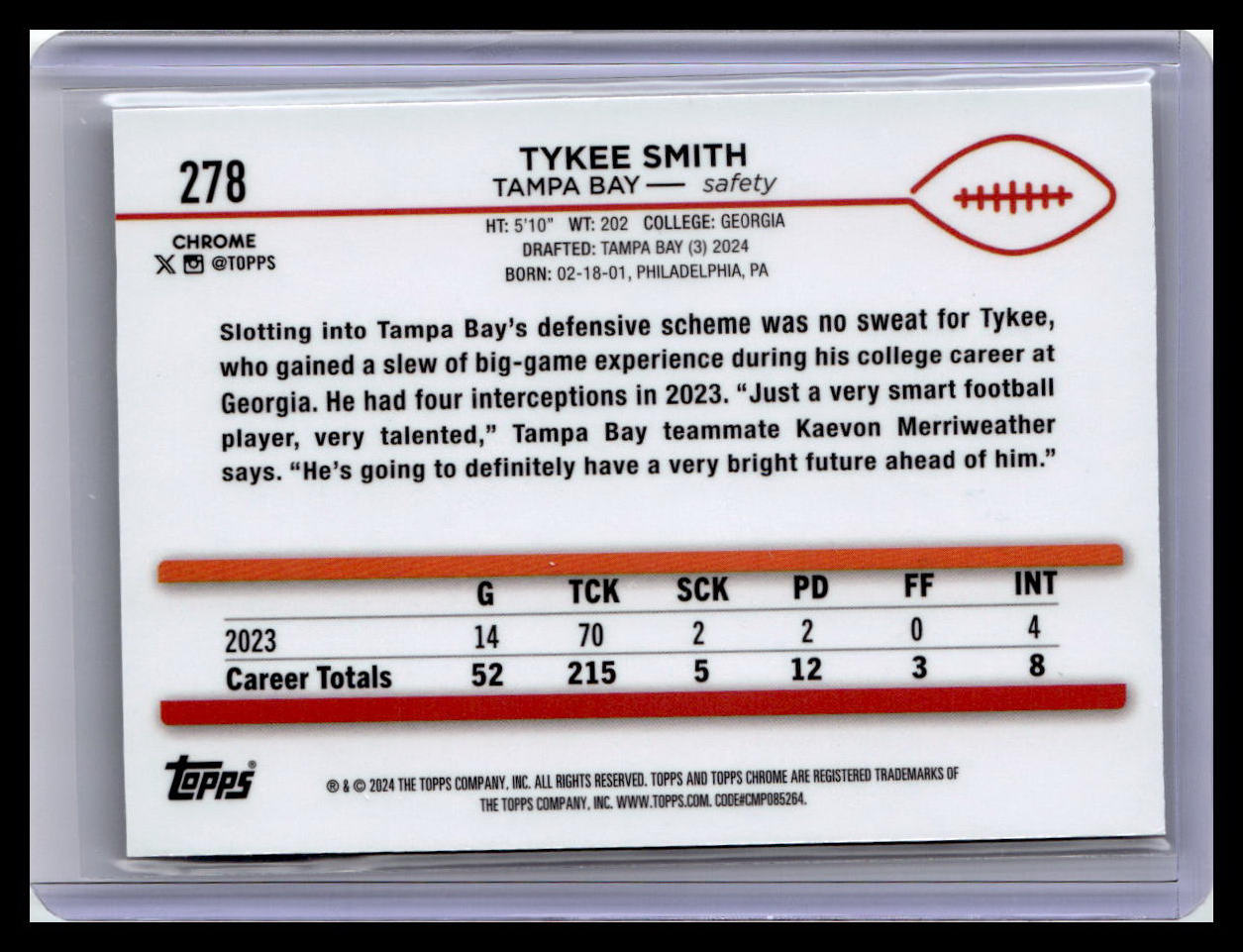2024 Topps Chrome #278 Tykee Smith