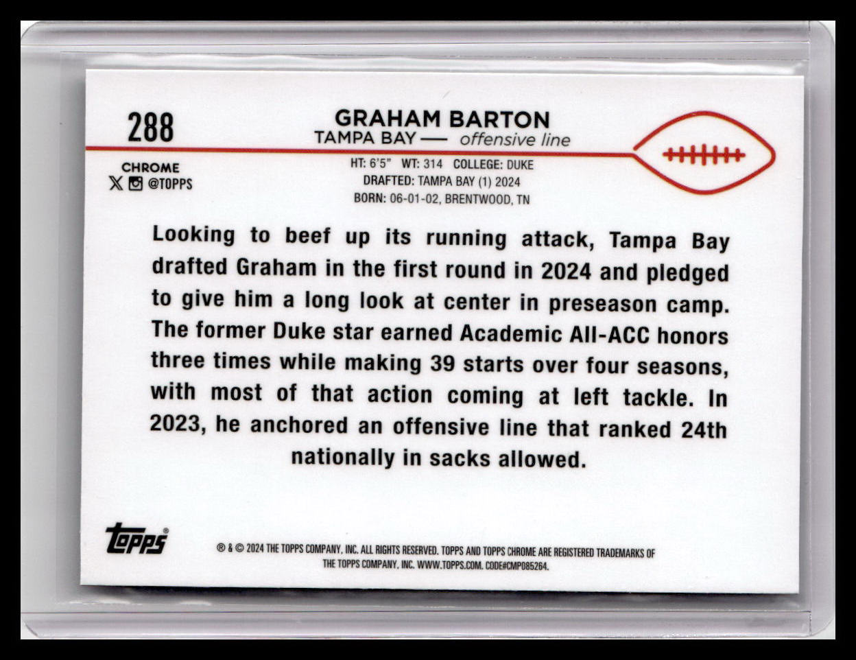 2024 Topps Chrome #288 Graham Barton
