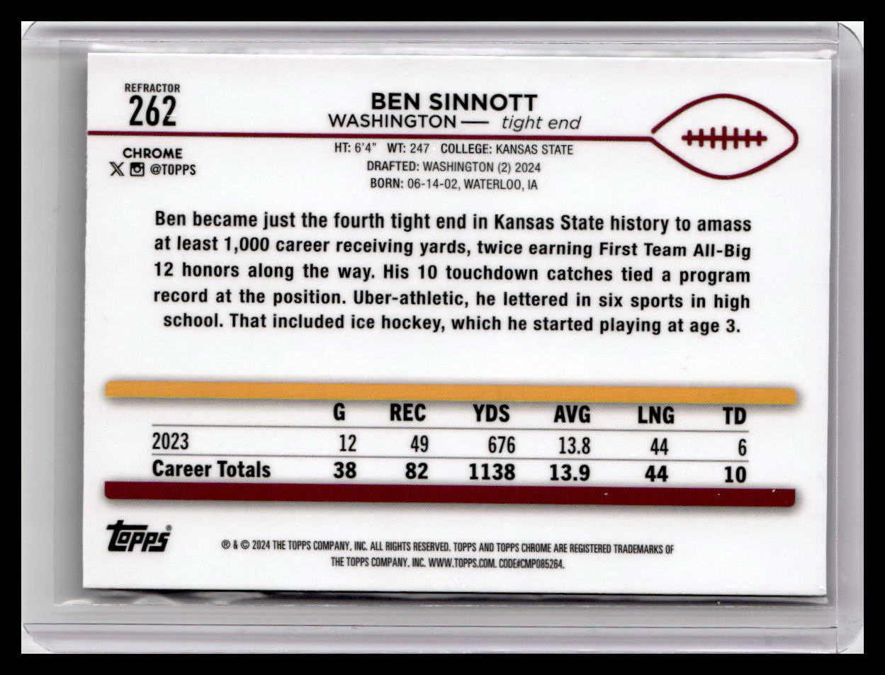 2024 Topps Chrome #262 Ben Sinnott