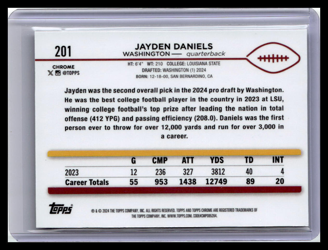 2024 Topps Chrome #201 Jayden Daniels