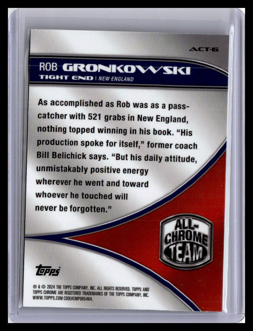 2024 Topps Chrome #ACT-6 Rob Gronkowski All-Chrome Team