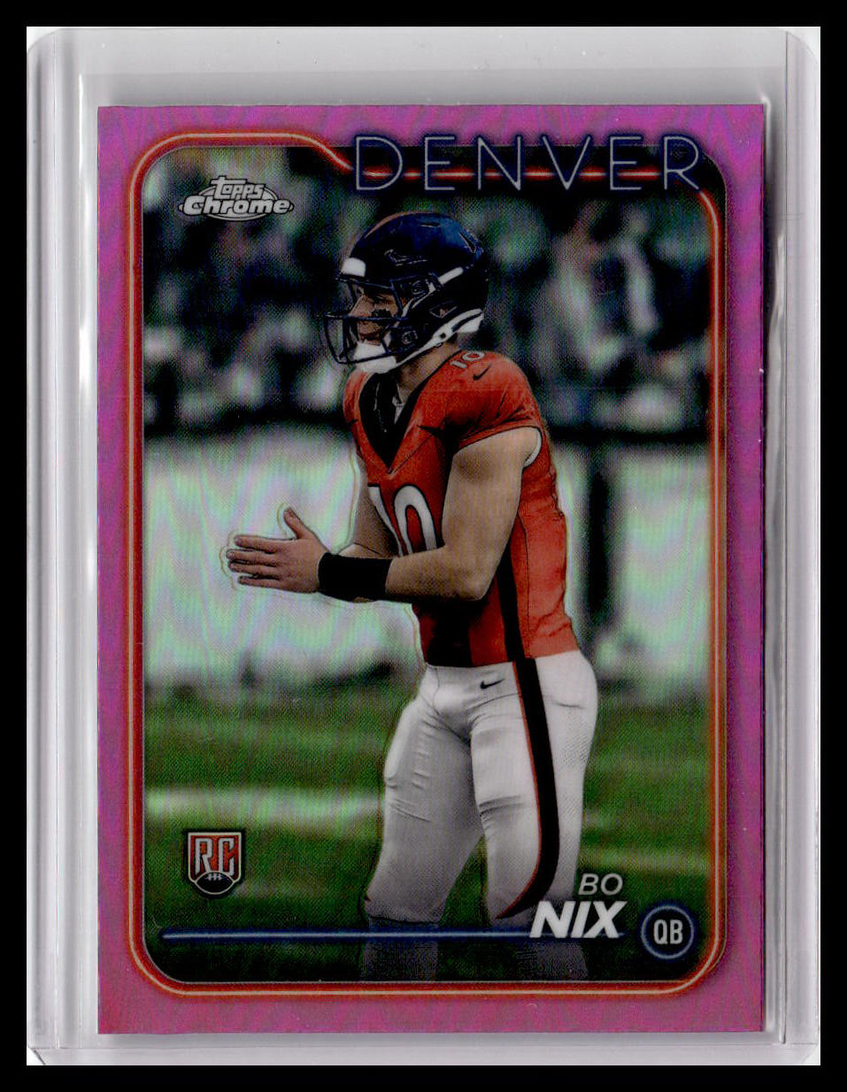 2024 Topps Chrome #206 Bo Nix Pink Refractor