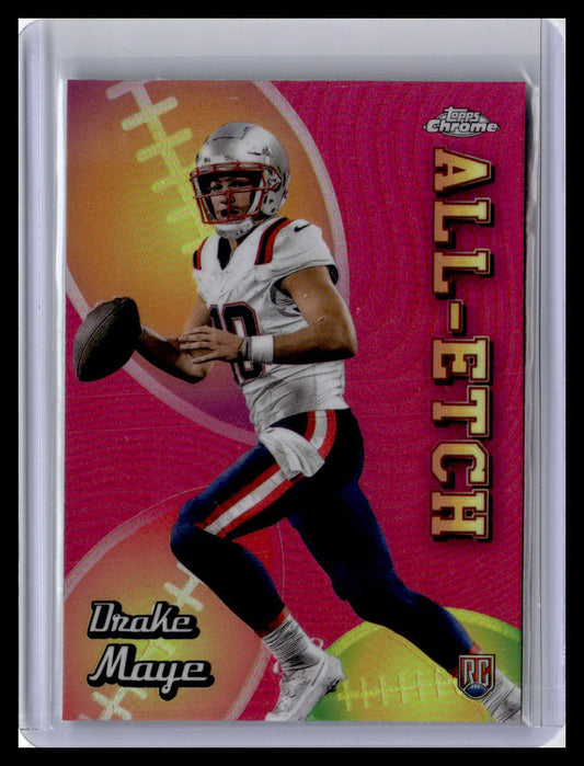 2024 Topps Chrome #CAE-DM Drake Maye Chrome All-Etch Pink Refractor