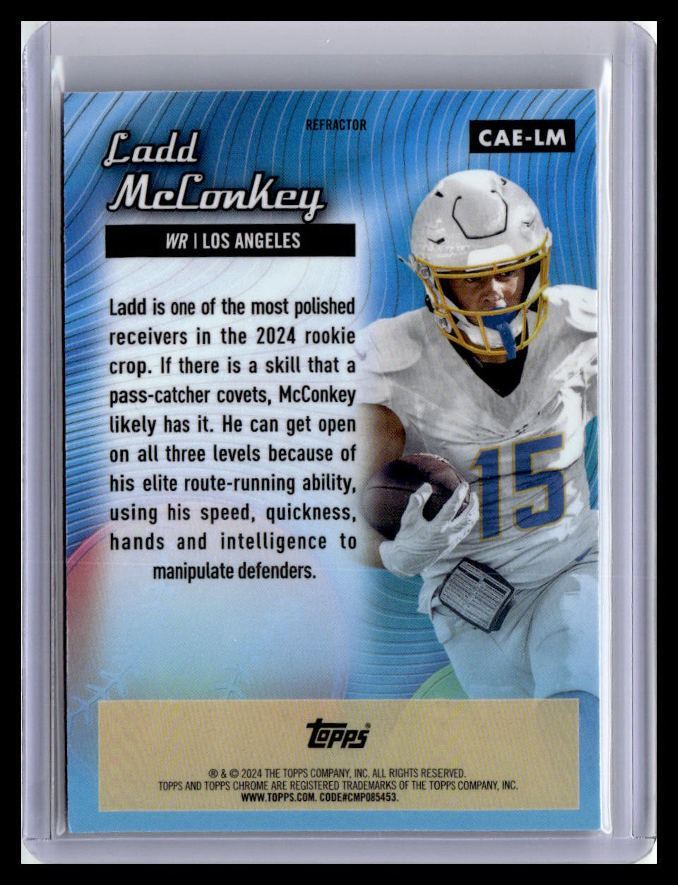 2024 Topps Chrome #CAE-LM Ladd McConkey Chrome All-Etch Refractor