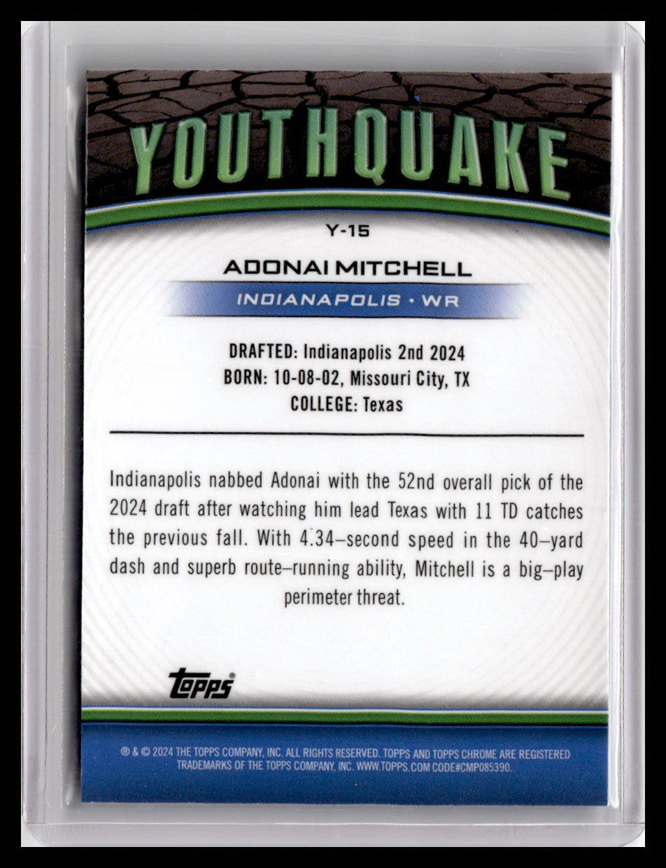 2024 Topps Chrome #Y-15 Adonai Mitchell Youthquake