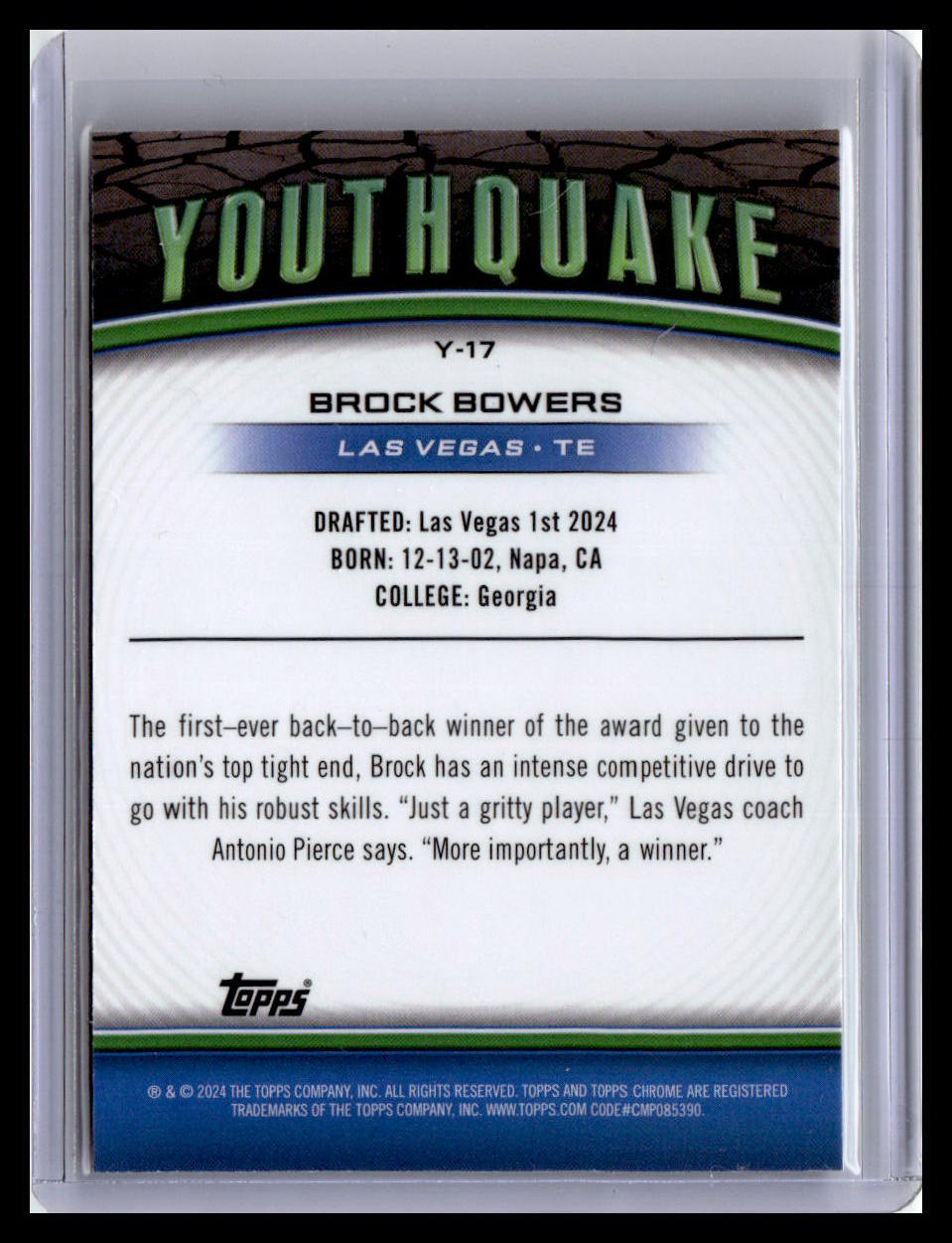 2024 Topps Chrome #Y-17 Brock Bowers Youthquake