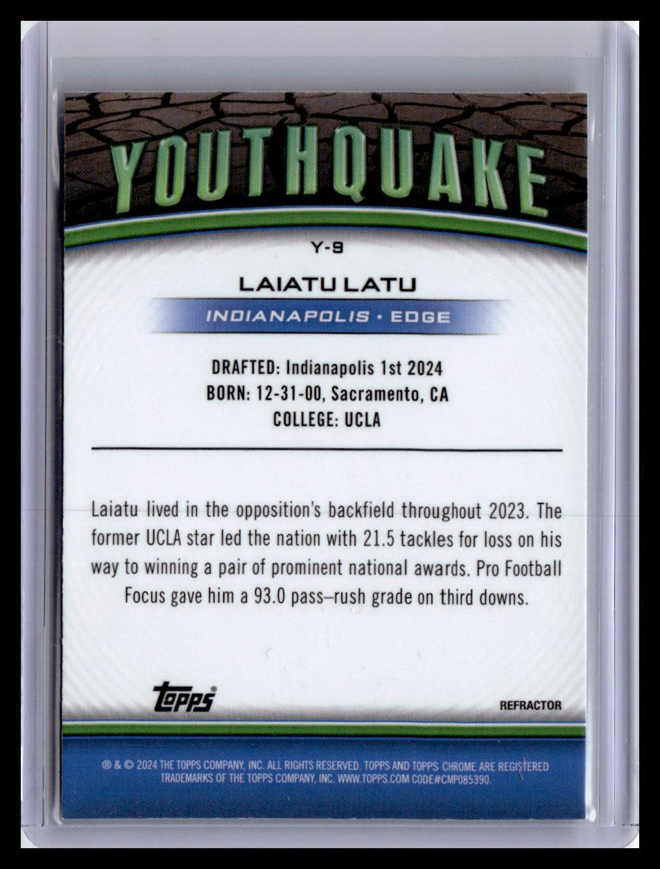 2024 Topps Chrome #Y-9 Laiatu Latu Youthquake Refractor