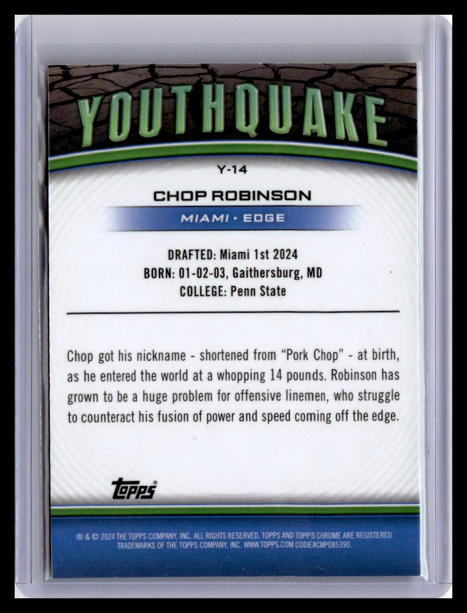 2024 Topps Chrome #Y-14 Chop Robinson Youthquake