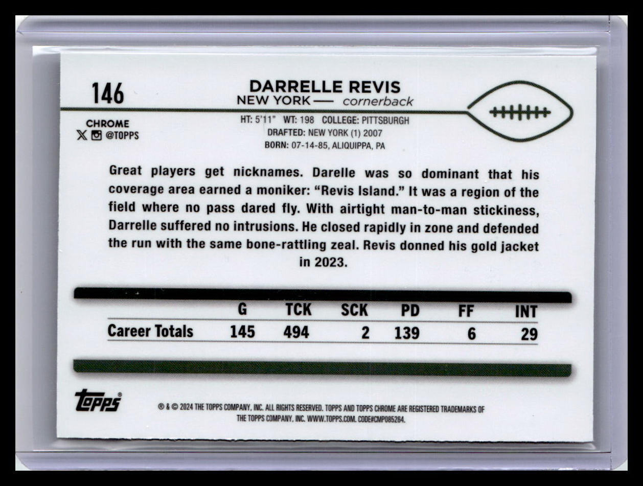 2024 Topps Chrome #146 Darrelle Revis Negative Refractor