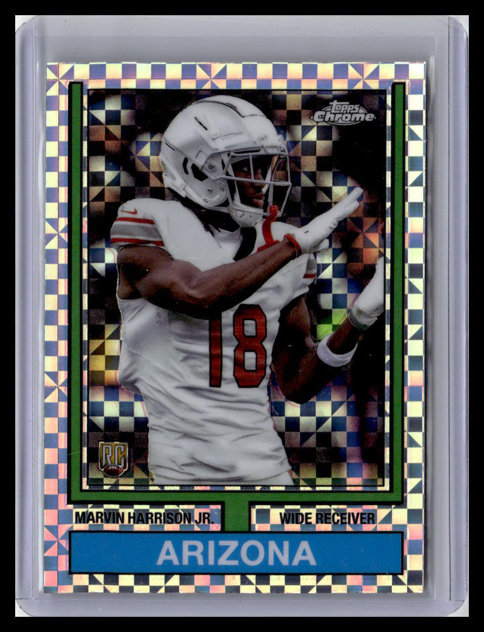 2024 Topps Chrome #74TF-5 Marvin Harrison Jr. 1974 Topps Football X-Fractor