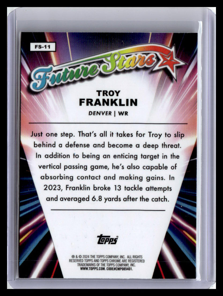 2024 Topps Chrome #FS-11 Troy Franklin Future Stars Pink Refractor