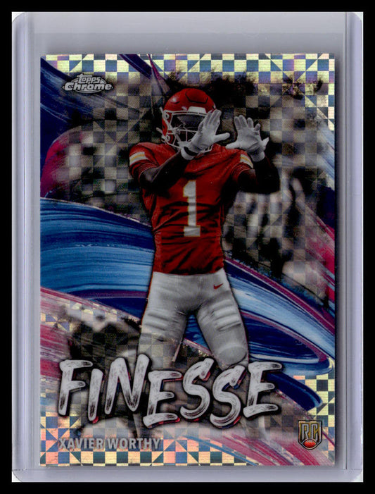 2024 Topps Chrome #F-7 Xavier Worthy Finesse X-Fractor