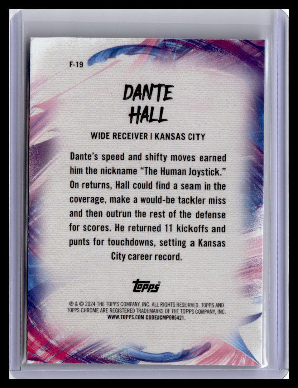 2024 Topps Chrome #F-19 Dante Hall Finesse X-Fractor