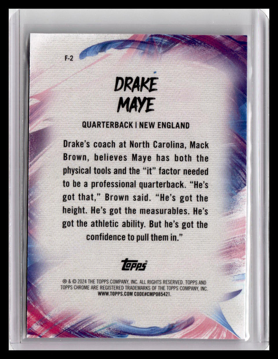 2024 Topps Chrome #F-2 Drake Maye Finesse