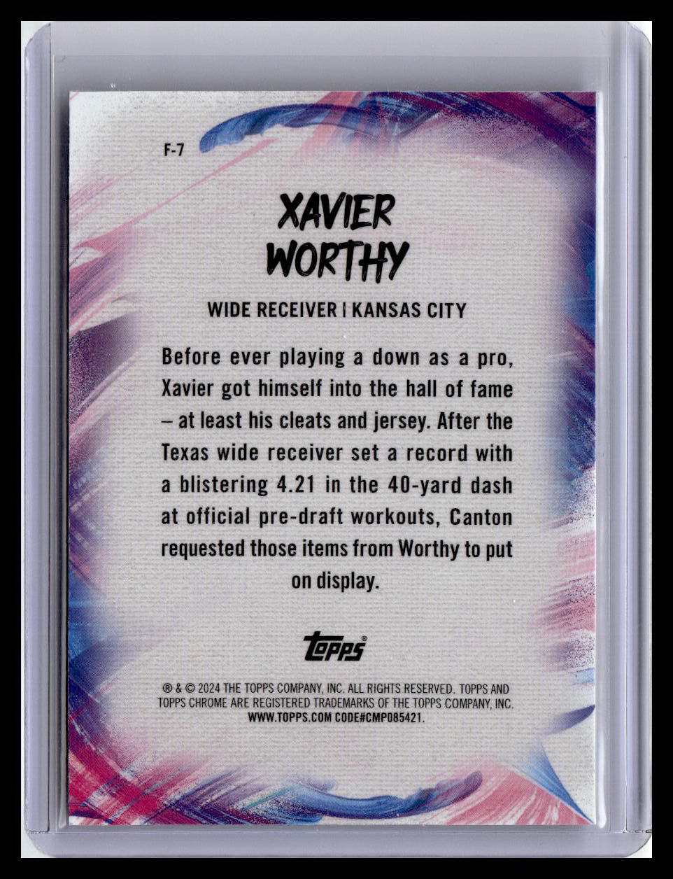 2024 Topps Chrome #F-7 Xavier Worthy Finesse