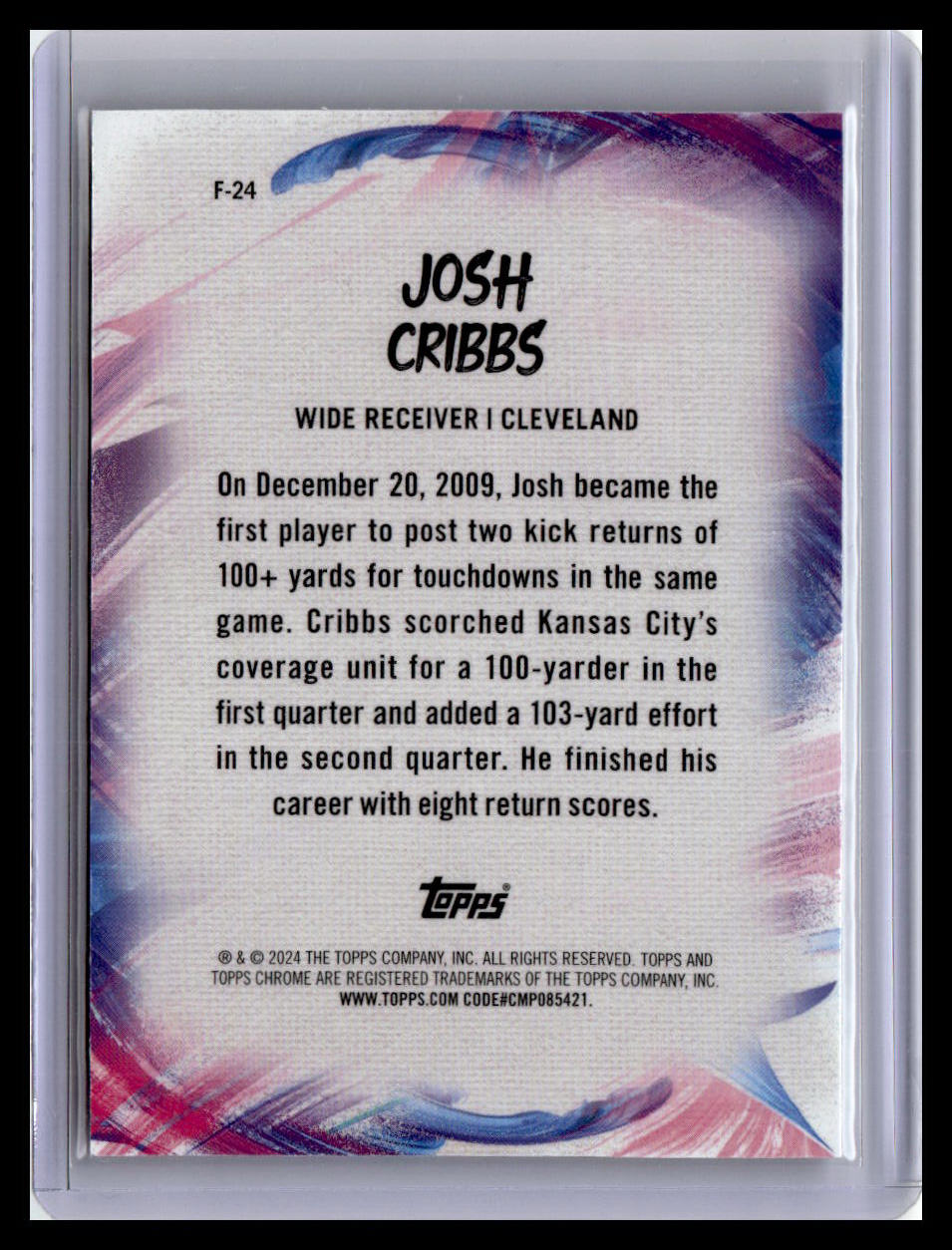 2024 Topps Chrome #F-24 Josh Cribbs Finesse