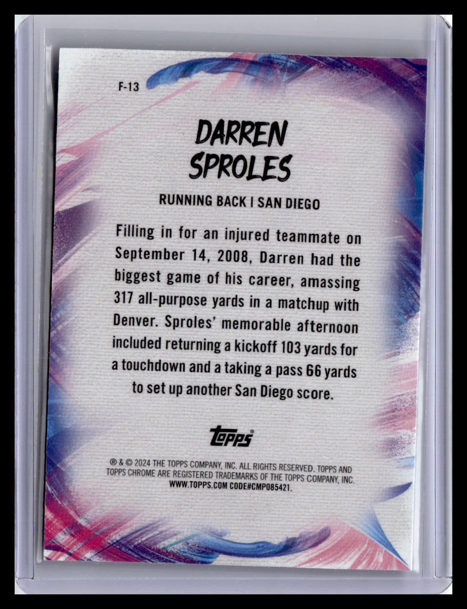 2024 Topps Chrome #F-13 Darren Sproles Finesse