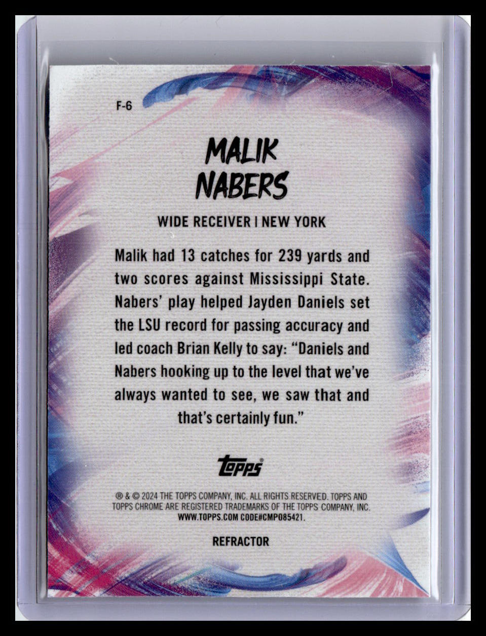 2024 Topps Chrome #F-6 Malik Nabers Finesse