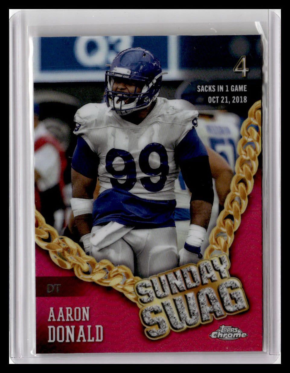 2024 Topps Chrome #SS-25 Aaron Donald Sunday Swag Pink Refractor