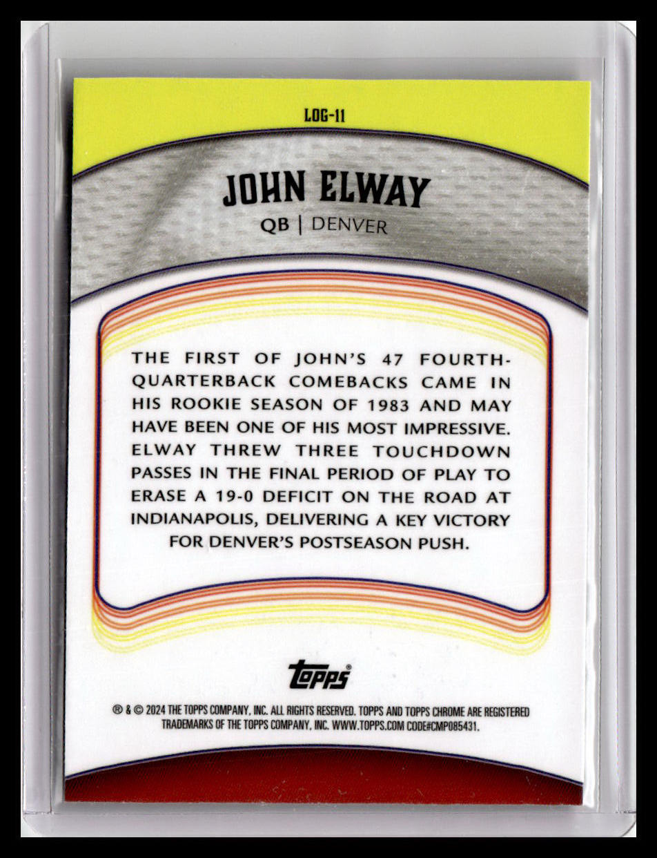 2024 Topps Chrome #LOG-11 John Elway Legends of the Gridiron X-Fractor